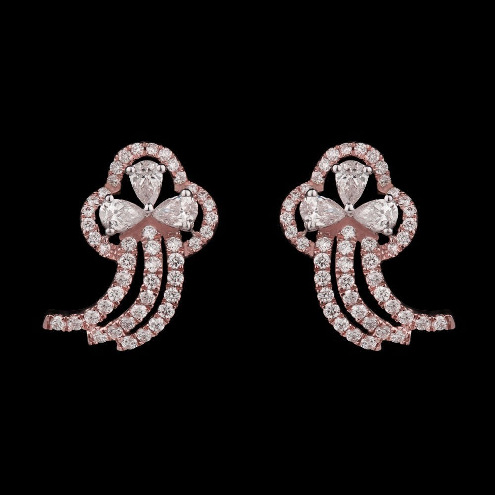 14K Rose Gold Diamond Earrings - 0.91ct VS-SI-FG