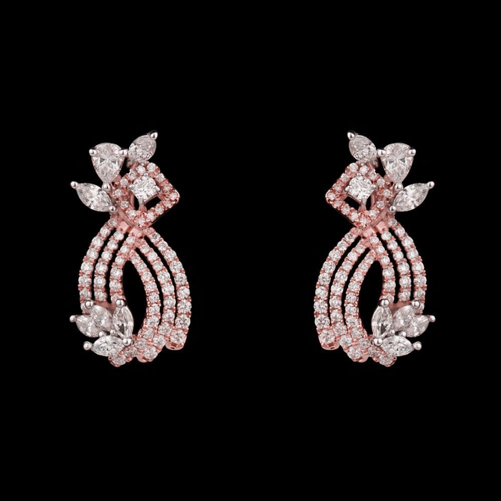 14K Rose Gold Diamond Earrings - 1.5ct SI-HIJ