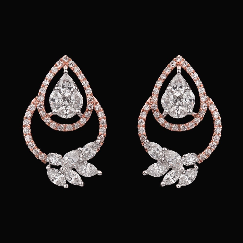 14K Rose Gold Diamond Earrings - 1.79ct SI-HIJ