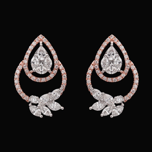 14K Rose Gold Diamond Earrings - 1.79ct SI-HIJ