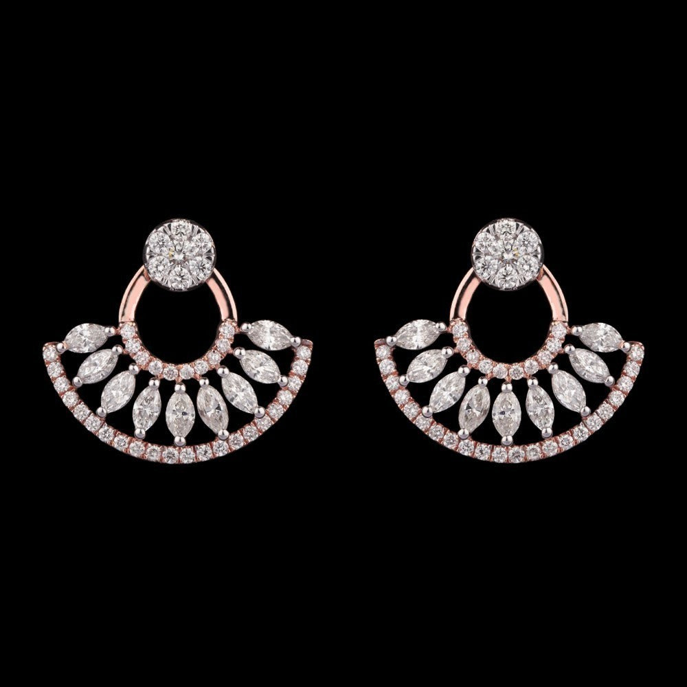 14K Rose Gold Diamond Earrings - 2.87ct SI-HIJ