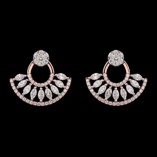 14K Rose Gold Diamond Earrings - 2.87ct SI-HIJ