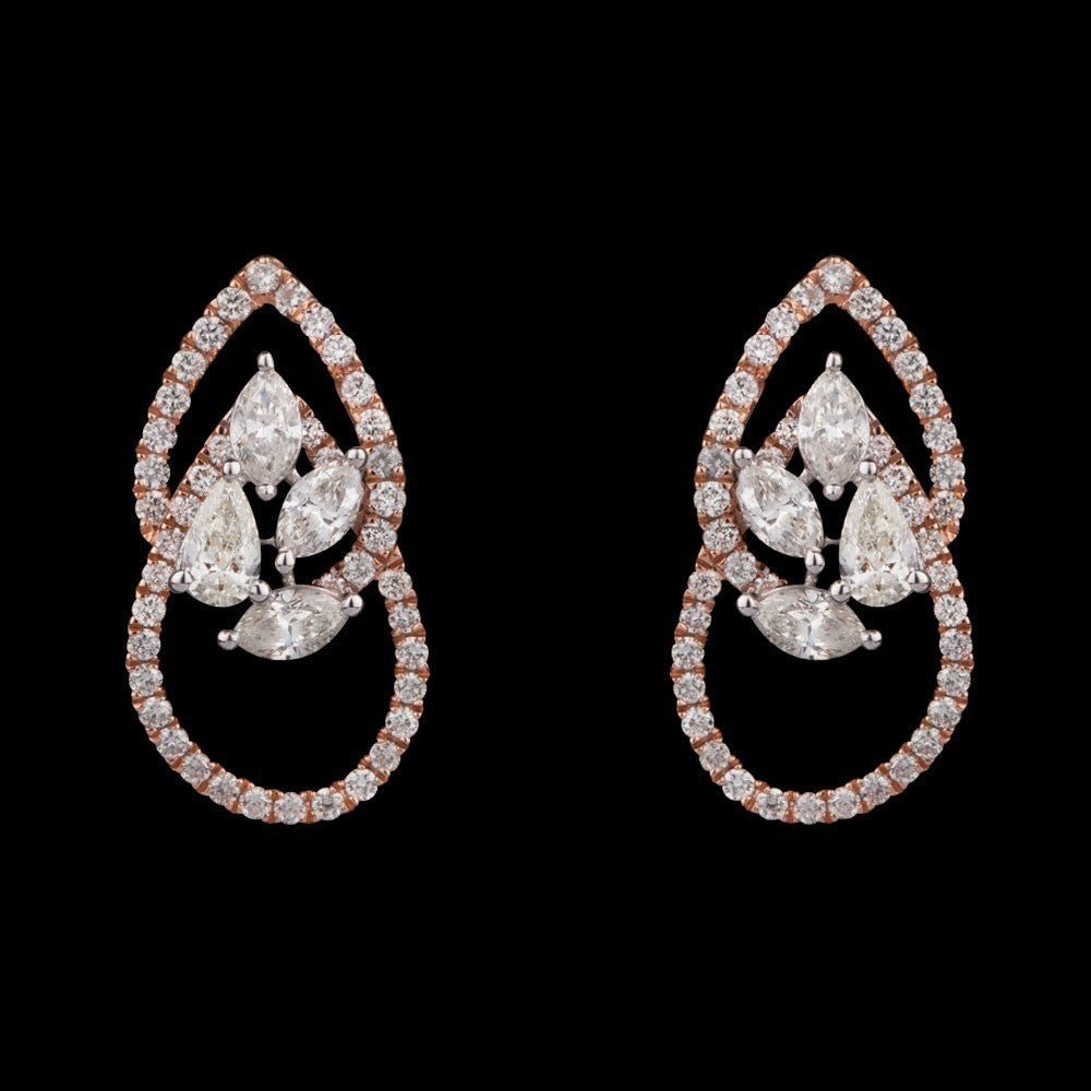 14K Rose Gold Diamond Earrings - 1.42ct SI-HIJ