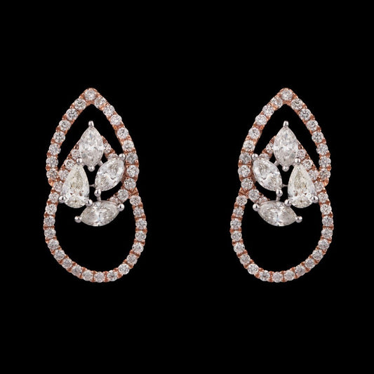 14K Rose Gold Diamond Earrings - 1.42ct SI-HIJ
