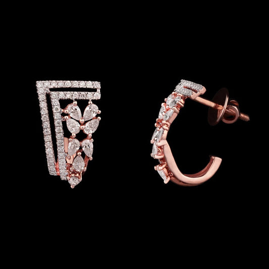 14K Rose Gold Diamond Earrings - 1.35ct SI-HIJ