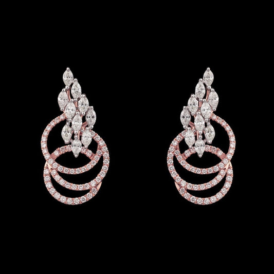 14K Rose Gold Diamond Earrings - 1.75ct SI-HIJ