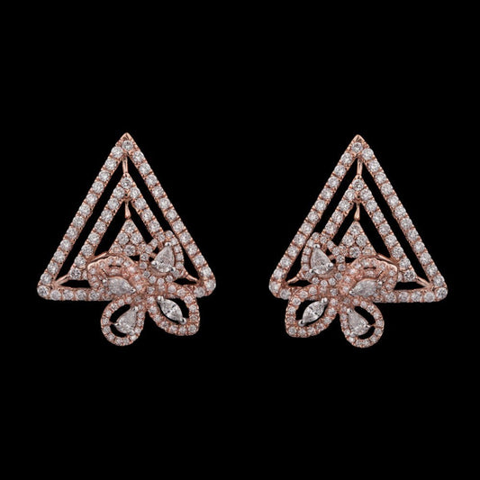 14K Rose Gold Diamond Earrings - 2.08ct VS-FG