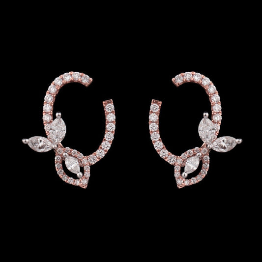 14K Rose Gold Diamond Earrings - 0.77ct VS-FG