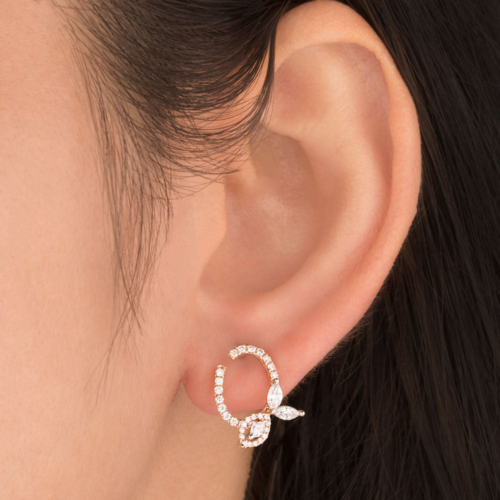 14K Rose Gold Diamond Earrings - 0.77ct VS-FG