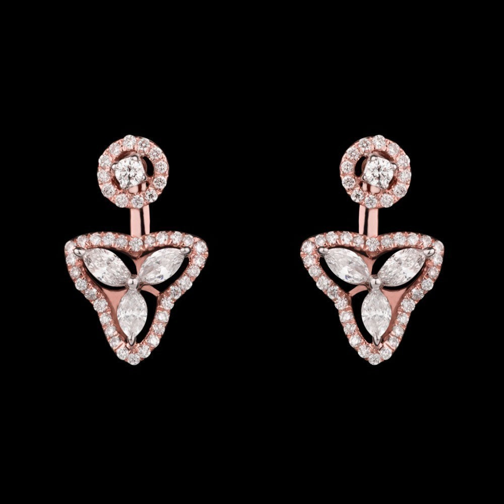 14K Rose Gold Diamond Earrings - 0.69ct VS-FG