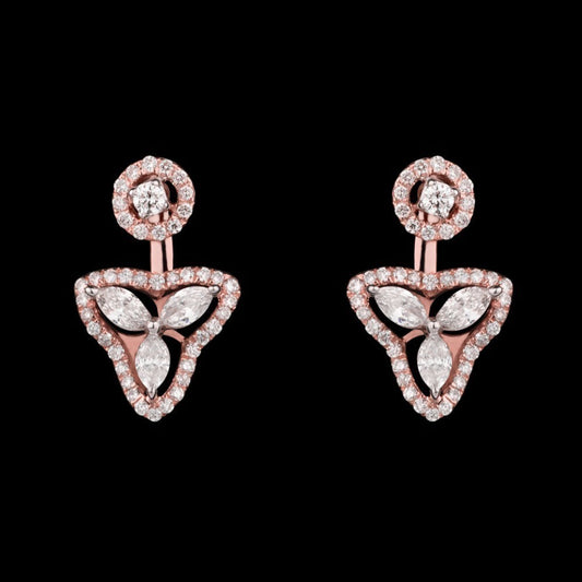 14K Rose Gold Diamond Earrings - 0.69ct VS-FG