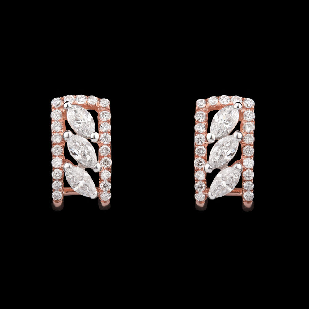14K Rose Gold Diamond Earrings - 0.61ct VS-FG