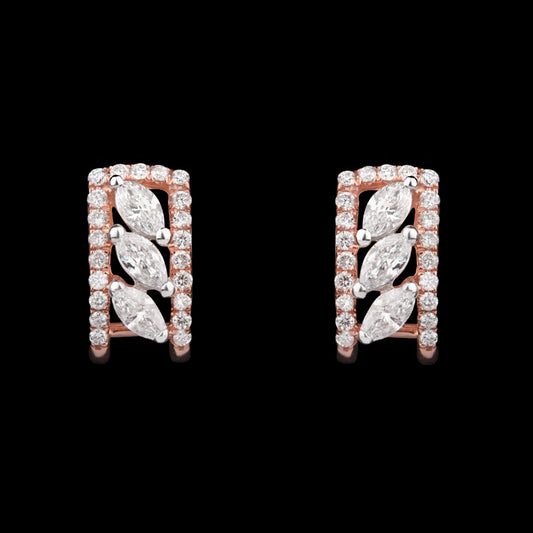 14K Rose Gold Diamond Earrings - 0.61ct VS-FG