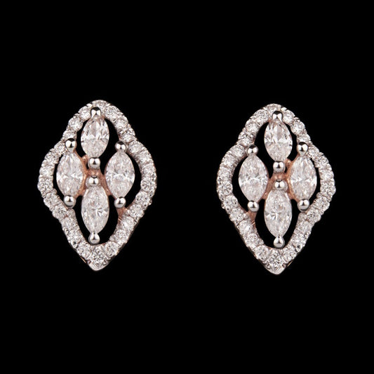 14K Rose Gold Diamond Earrings - 0.85ct VS-FG