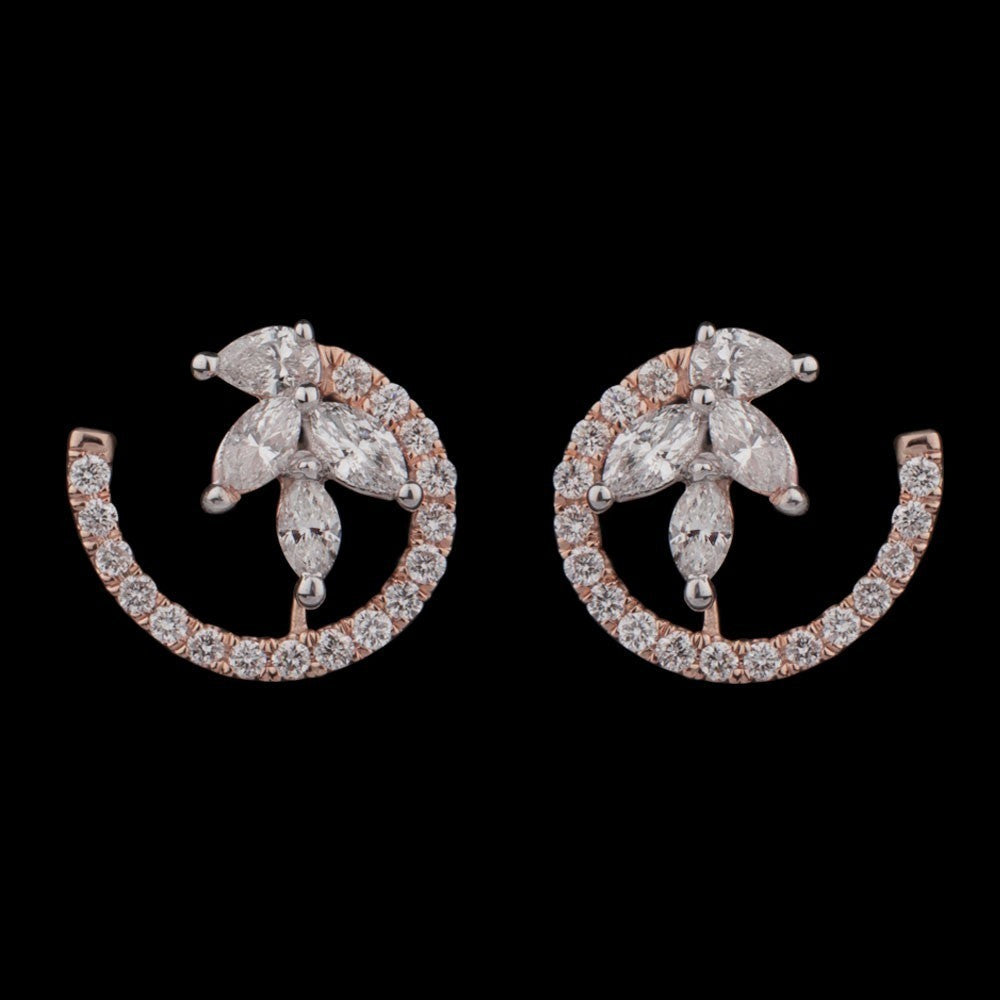 14K Rose Gold Diamond Earrings - 0.68ct VS-FG