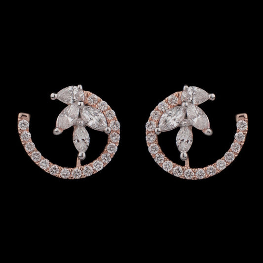 14K Rose Gold Diamond Earrings - 0.68ct VS-FG