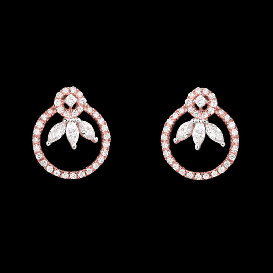 14K Rose Gold Diamond Earrings - 0.53ct VS-FG