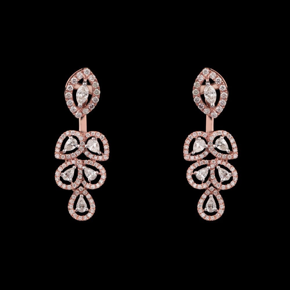 14K Rose Gold Diamond Earrings - 1.13ct SI-HIJ
