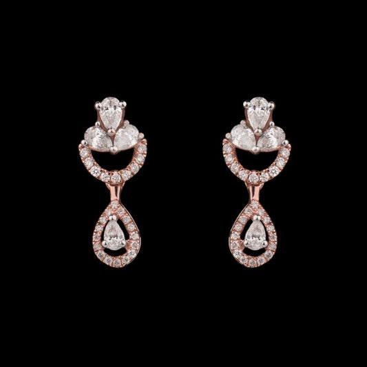 14K Rose Gold Diamond Earrings - 0.67ct SI-HI