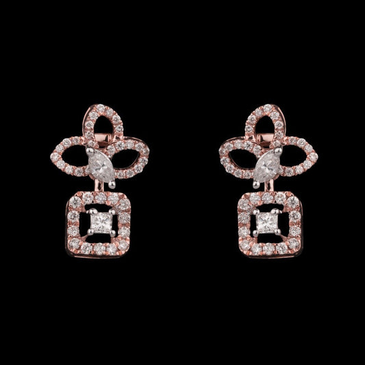 14K Rose Gold Diamond Earrings - 0.56ct SI-HIJ