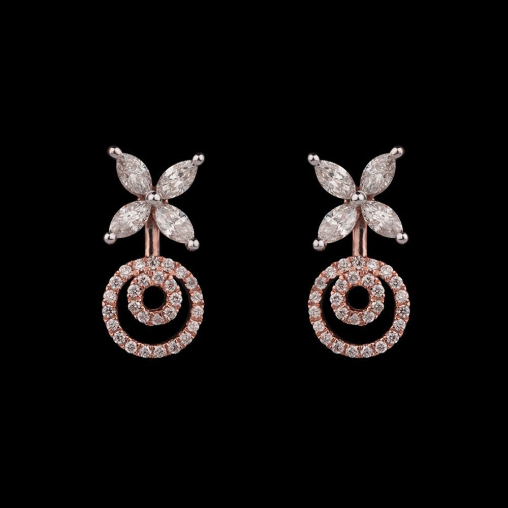 14K Rose Gold Diamond Earrings - 0.81ct SI-HIJ