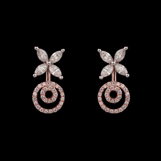 14K Rose Gold Diamond Earrings - 0.81ct SI-HIJ