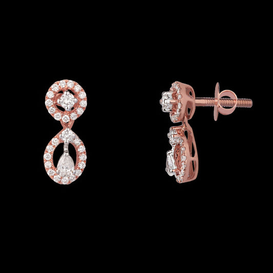 14K Rose Gold Diamond Earrings - 0.52ct VS-SI-FG