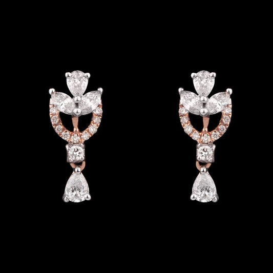 14K Rose Gold Diamond Earrings - 0.73ct VS-FG