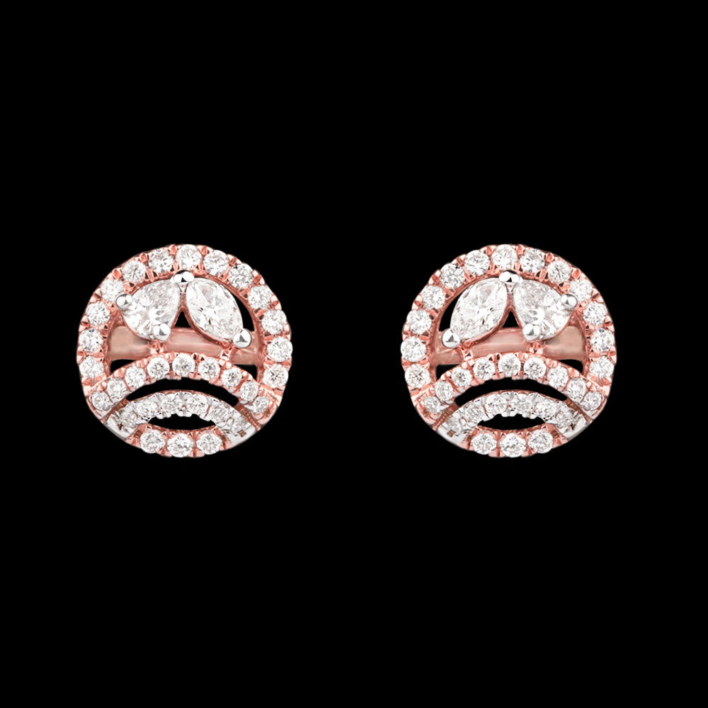14K Rose Gold Diamond Earrings - 0.53ct VS-SI-FG