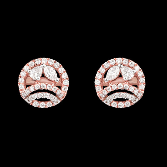 14K Rose Gold Diamond Earrings - 0.53ct VS-SI-FG