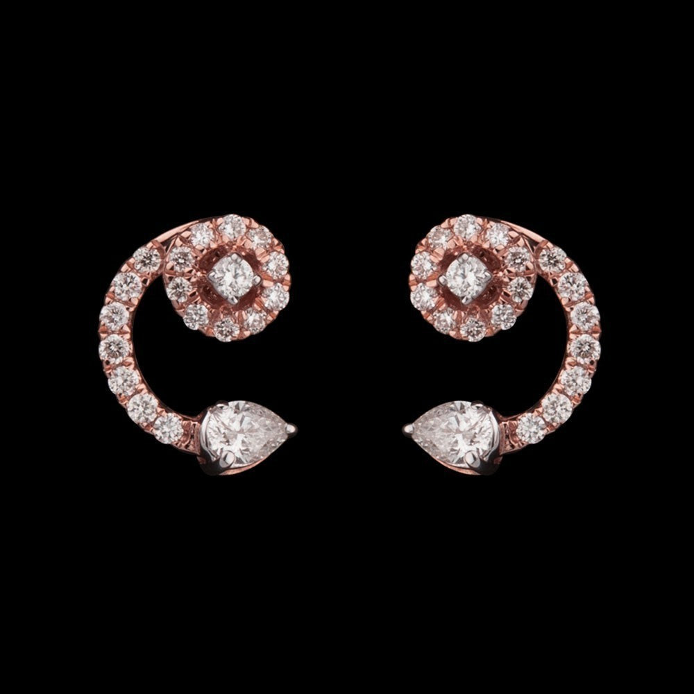 14K Rose Gold Diamond Earrings - 0.29ct SI-HI