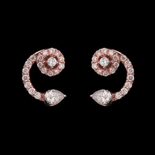 14K Rose Gold Diamond Earrings - 0.29ct SI-HI