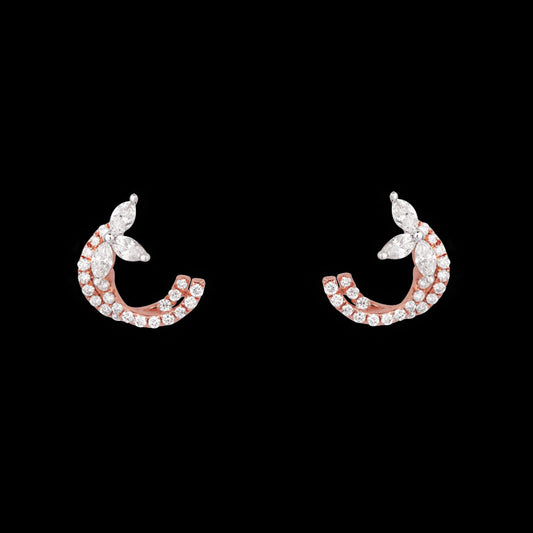 14K Rose Gold Diamond Earrings - 0.43ct SI-HI
