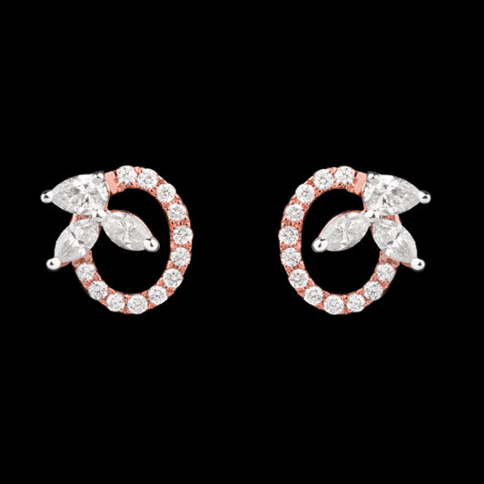14K Rose Gold Diamond Earrings - 0.49ct SI-HI