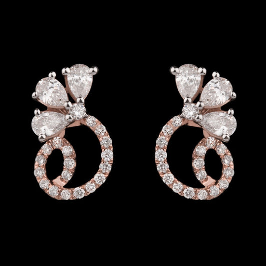 14K Rose Gold Diamond Earrings - 0.72ct VS-FG