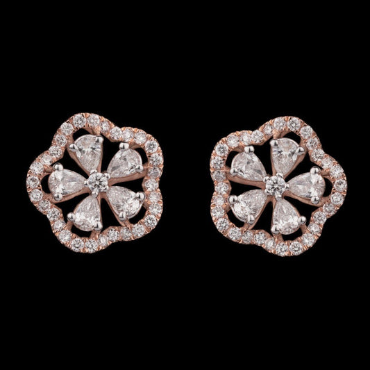 14K Rose Gold Diamond Earrings - 1.33ct VS-FG