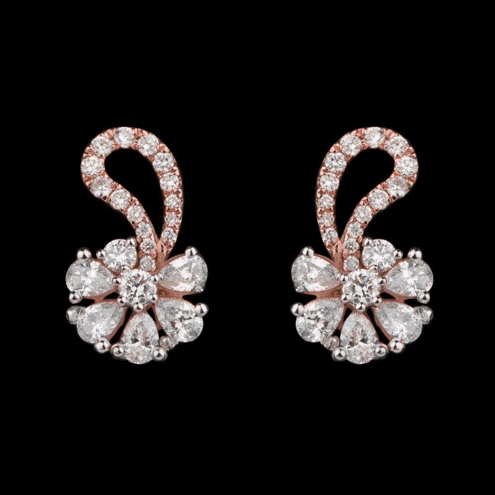 14K Rose Gold Diamond Earrings - 0.84ct VS-FG