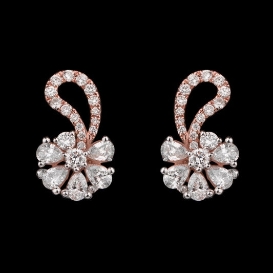 14K Rose Gold Diamond Earrings - 0.84ct VS-FG