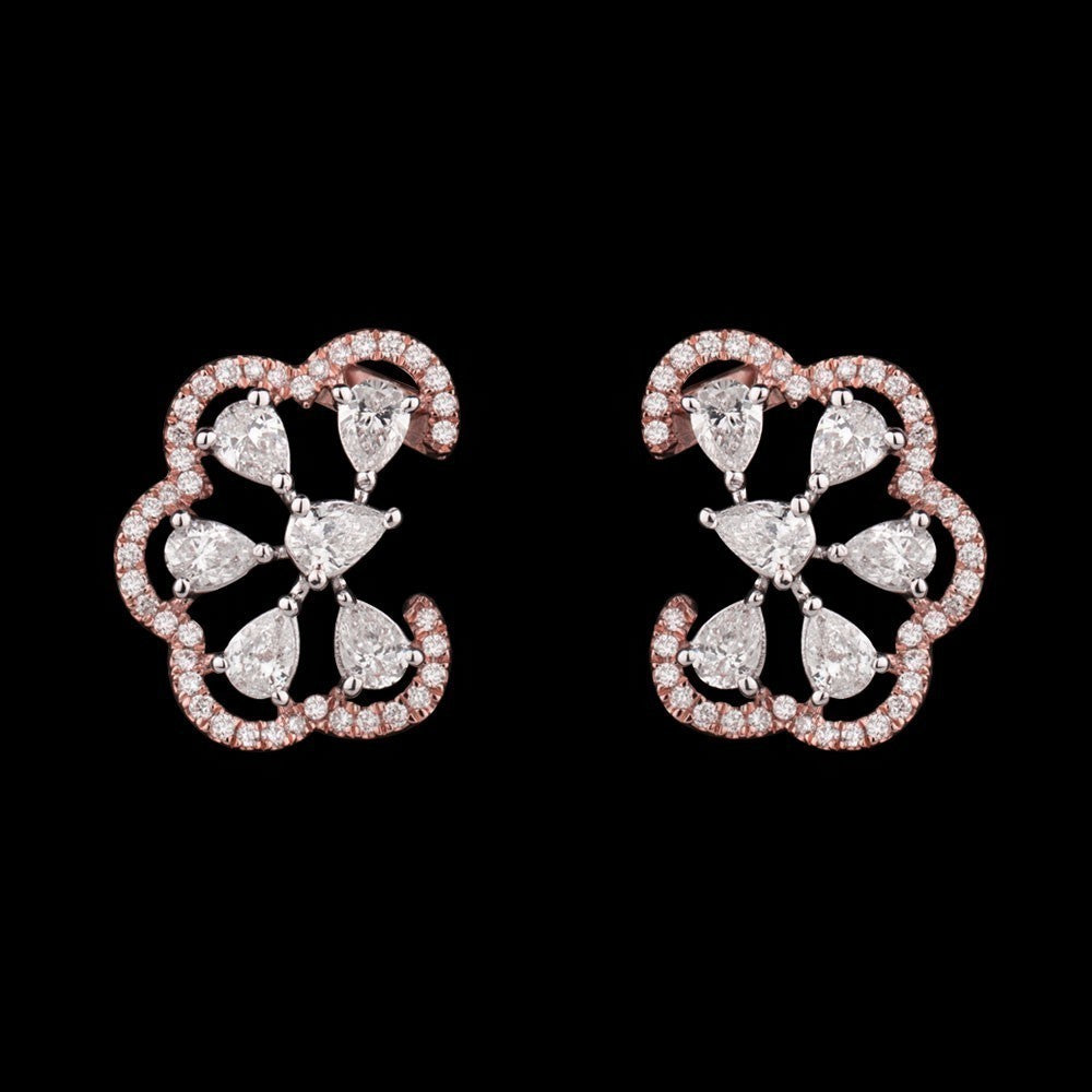 14K Rose Gold Diamond Earrings - 1.3ct VS-FG
