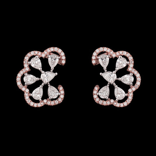 14K Rose Gold Diamond Earrings - 1.3ct VS-FG