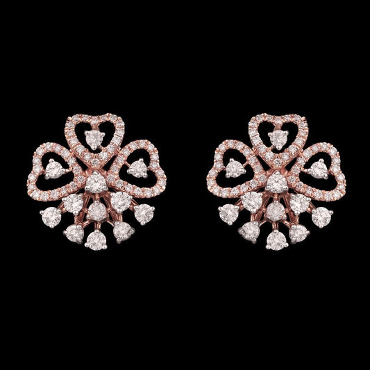 14K Rose Gold Diamond Earrings - 1.05ct VVS-VS-FG