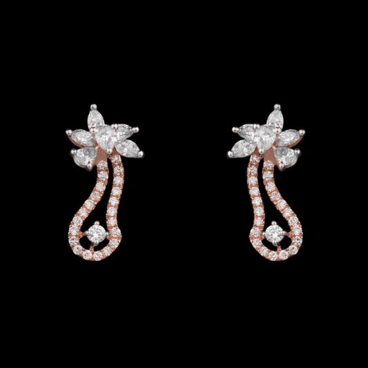 14K Rose Gold Diamond Earrings - 1.09ct VS-FG