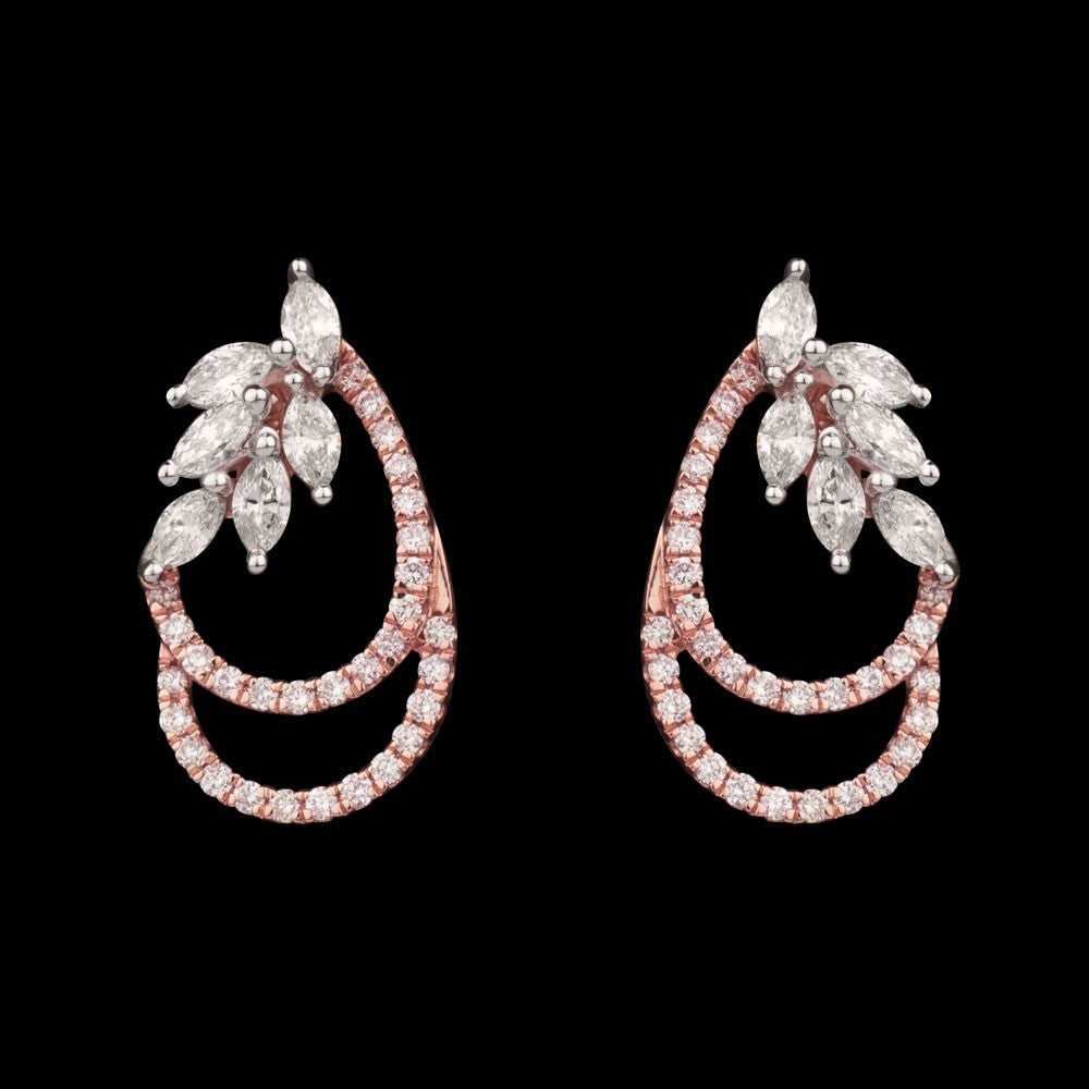 14K Rose Gold Diamond Earrings - 0.81ct SI-HI