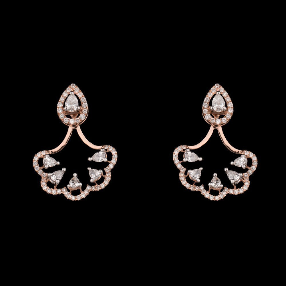 14K Rose Gold Diamond Earrings - 1.09ct VS-FG