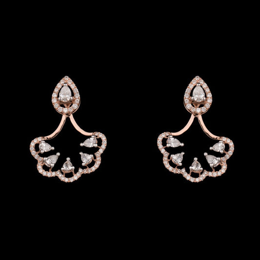 14K Rose Gold Diamond Earrings - 1.09ct VS-FG