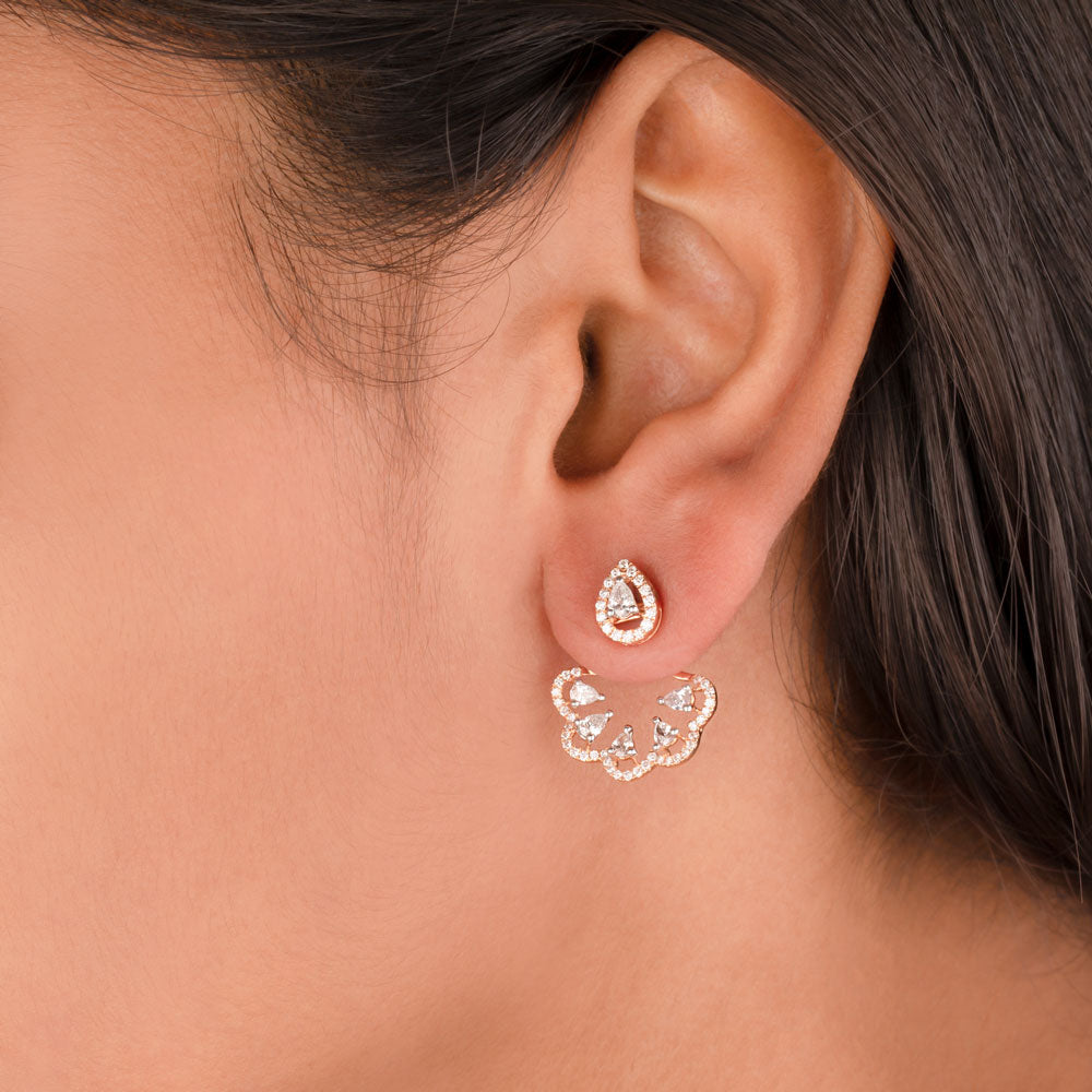 14K Rose Gold Diamond Earrings - 1.09ct VS-FG