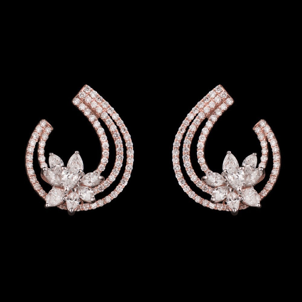 14K Rose Gold Diamond Earrings - 2.44ct VS-FG