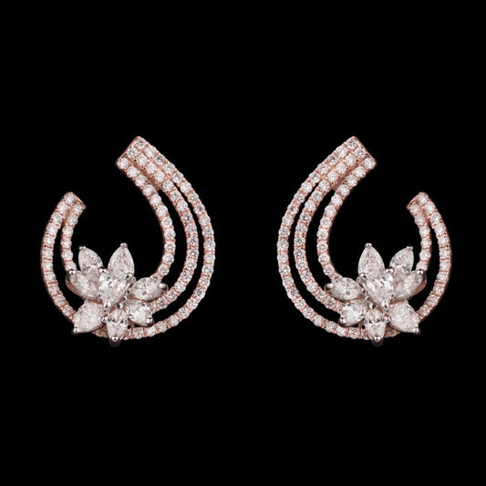 14K Rose Gold Diamond Earrings - 2.44ct VS-FG