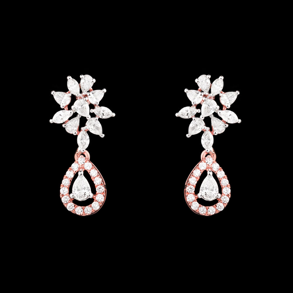 14K Rose Gold Diamond Earrings - 1.38ct VS-FG
