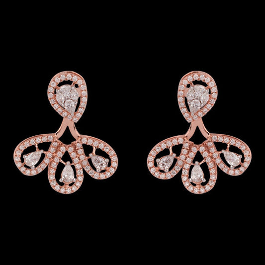 14K Rose Gold Diamond Earrings - 2.23ct VS-FG